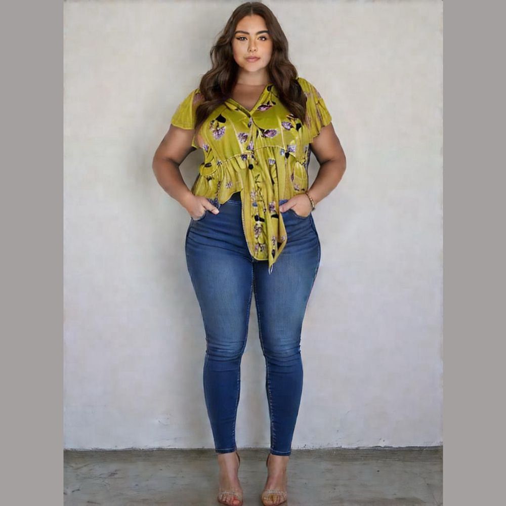 Torrid Women's Yellow Floral High-Low Tunic